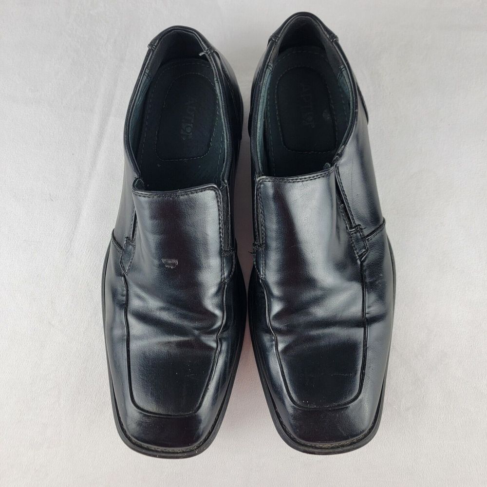 Apt 9 Men's Loafer Cushioned Shoes Casual Black Leather Slip On 10.5 M‎ Formal